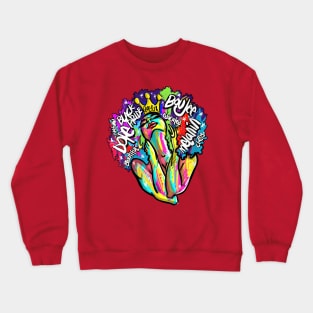 Blm Black Girl Afro Queen Graffiti Crewneck Sweatshirt